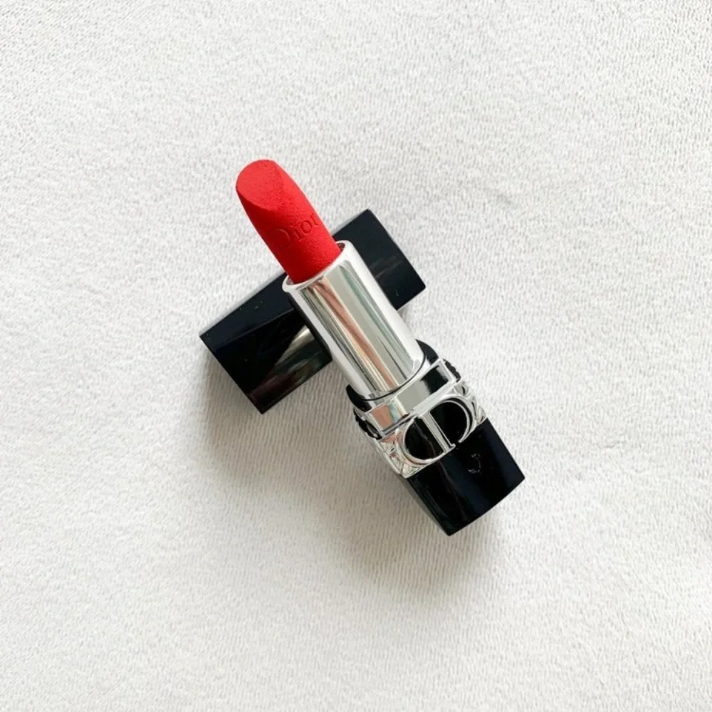 Dior Rouge Lipstick 999 Velvet Matte Perfect Red Shade Full Size, NEW - Picture 7 of 8